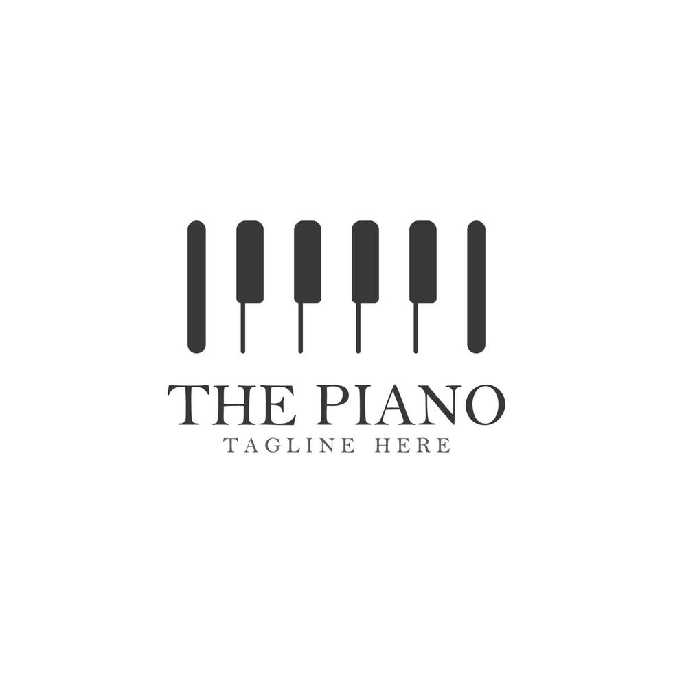ilustração de ícone vetorial de modelo de logotipo de piano vetor