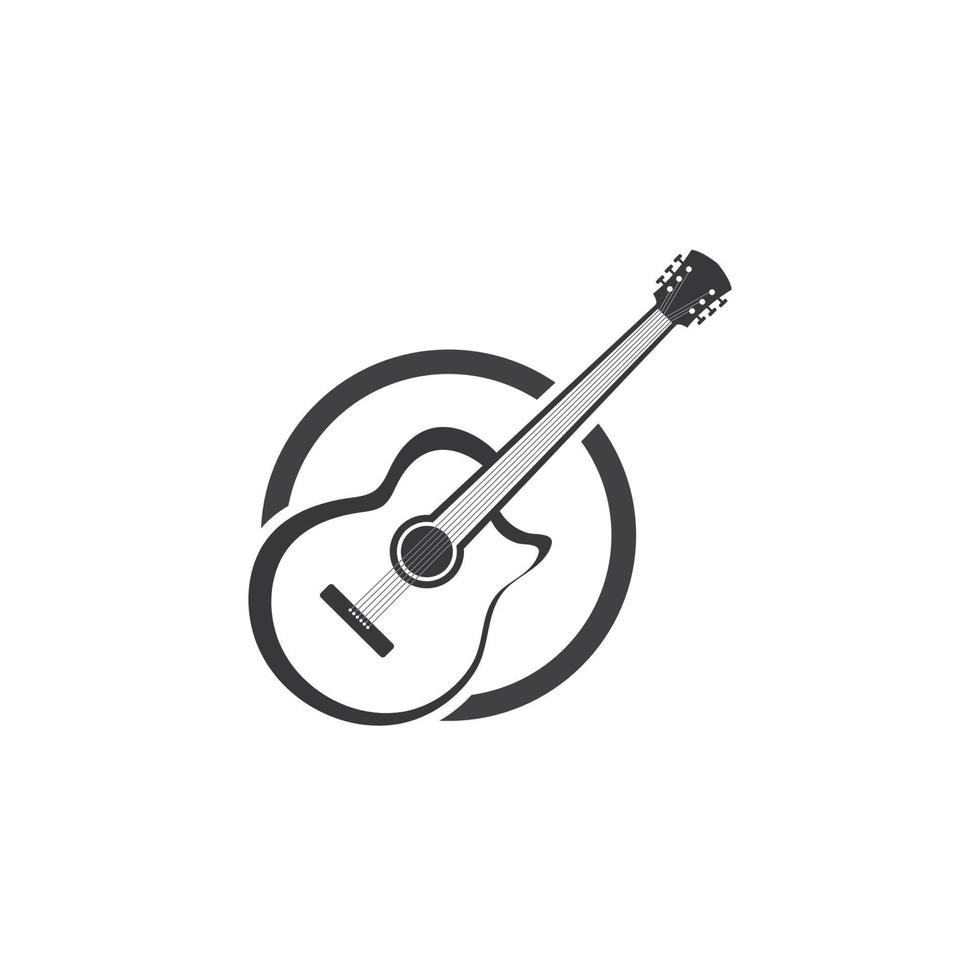 ilustração de ícone de vetor de modelo de logotipo de guitarra