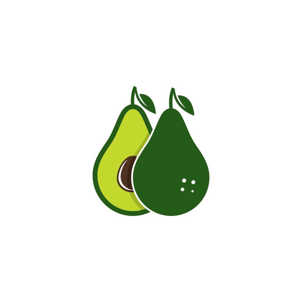 modelo de ícone de vetor de logotipo de fruta abacate