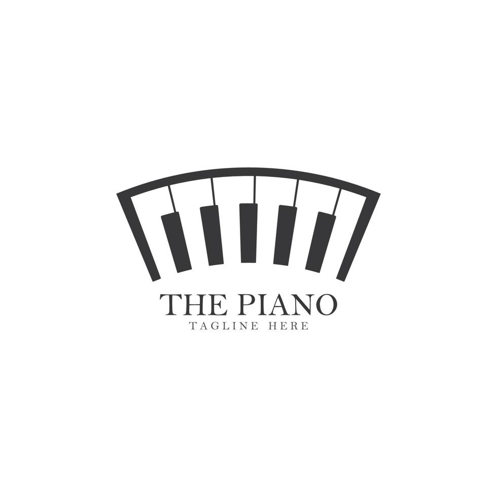 ilustração de ícone vetorial de modelo de logotipo de piano vetor