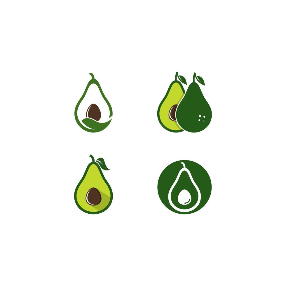 modelo de ícone de vetor de logotipo de fruta abacate