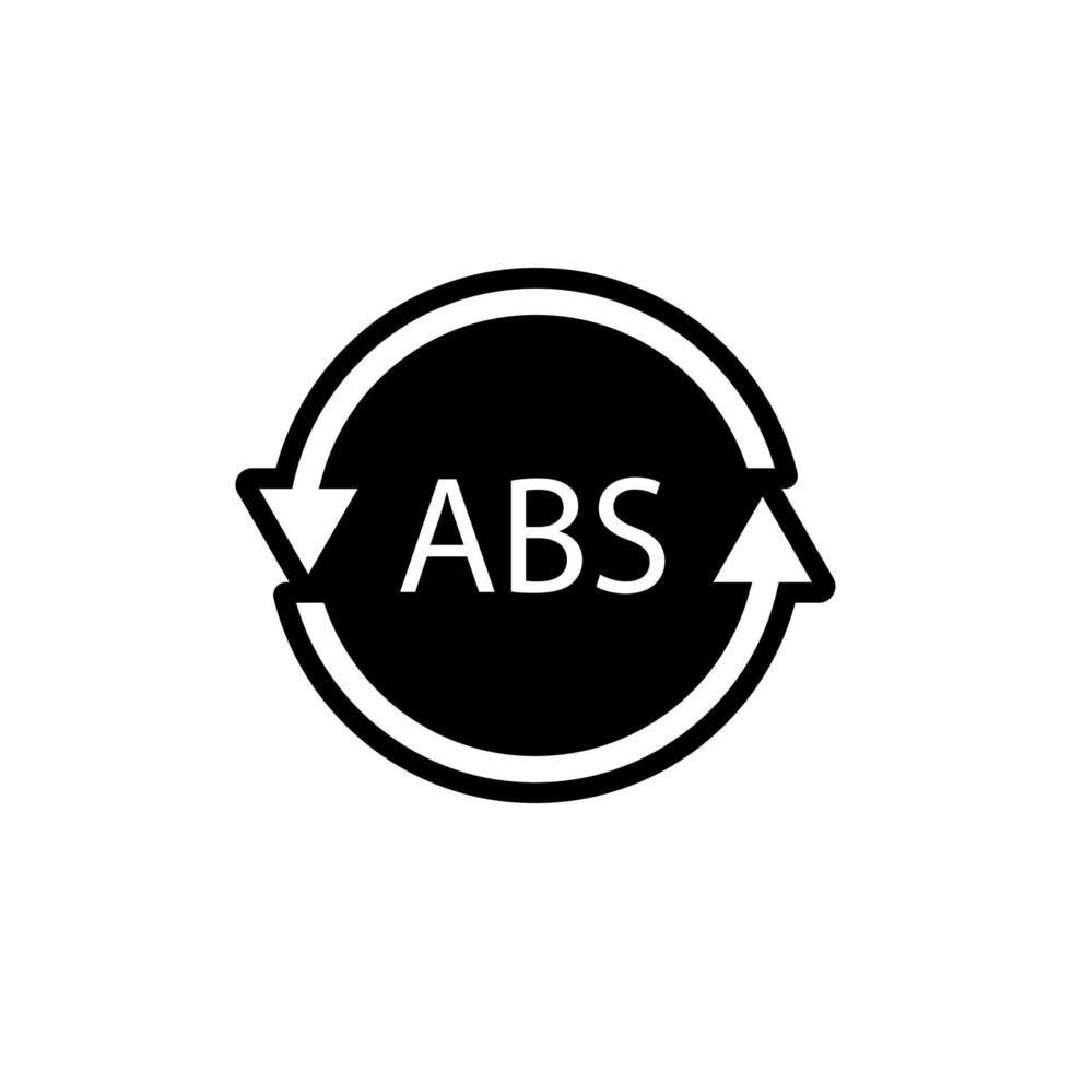 ícone de vetor de abs 9 de símbolo de reciclagem de plástico. código de reciclagem de plástico abs.