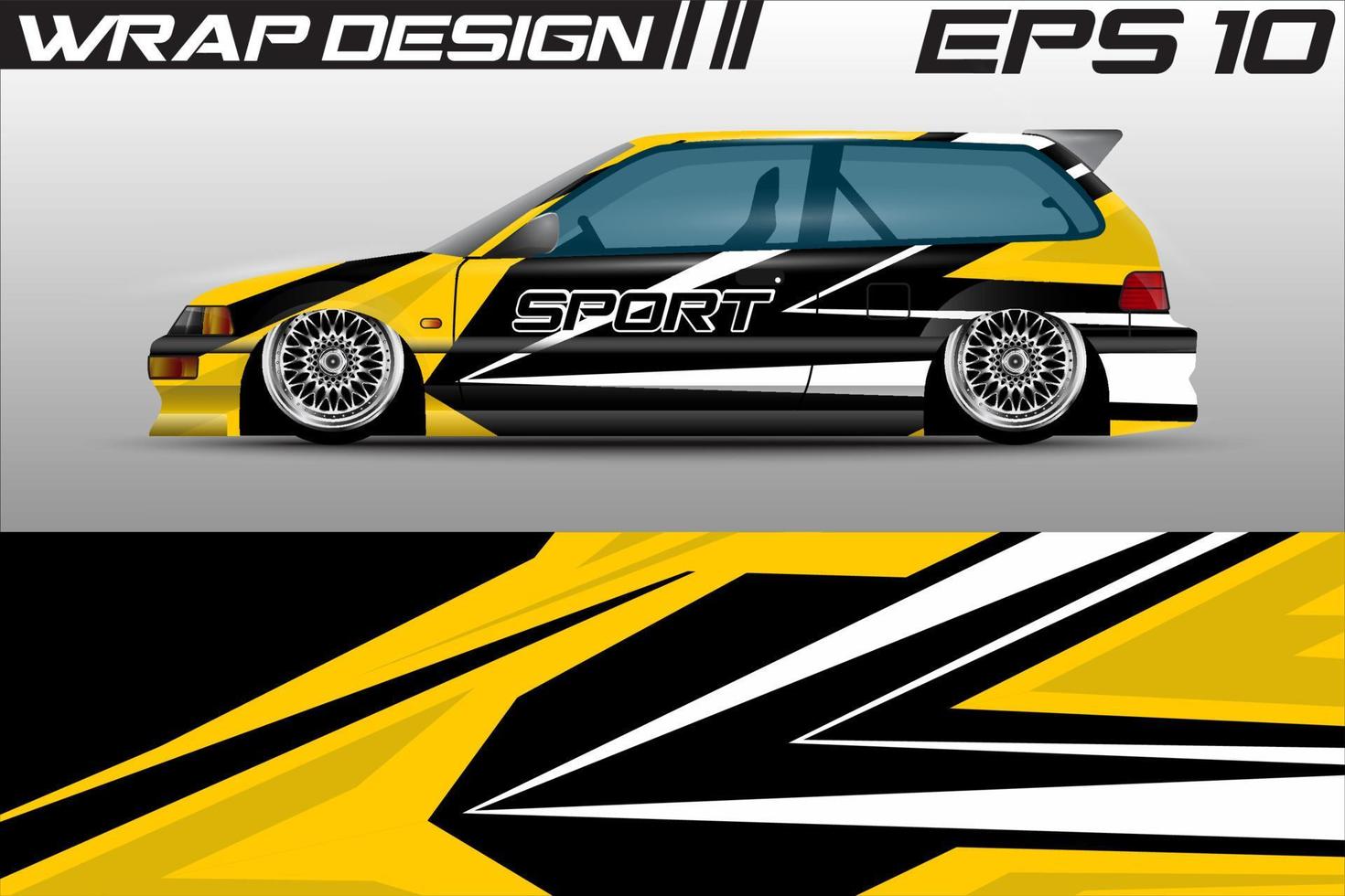 vetor de design de embrulho de carro de corrida. design de kit de fundo de corrida de motivo gráfico grunge abstrato para veículo premium, carro de corrida, rali, aventura e embalagem de libré vetorial