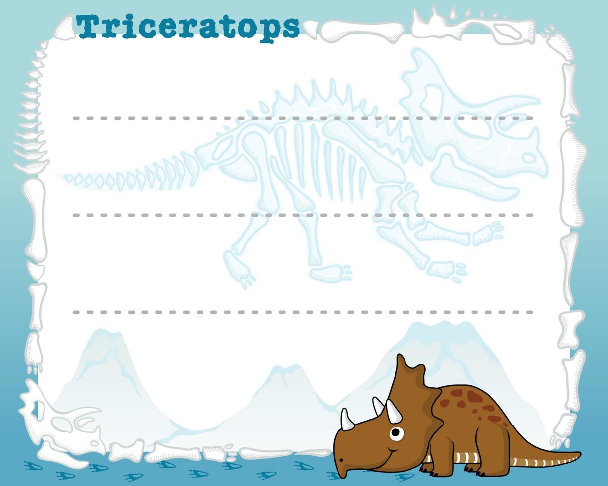 borda de quadro de desenho de dinossauro para modelo de cartão de convite de festa infantil vetor