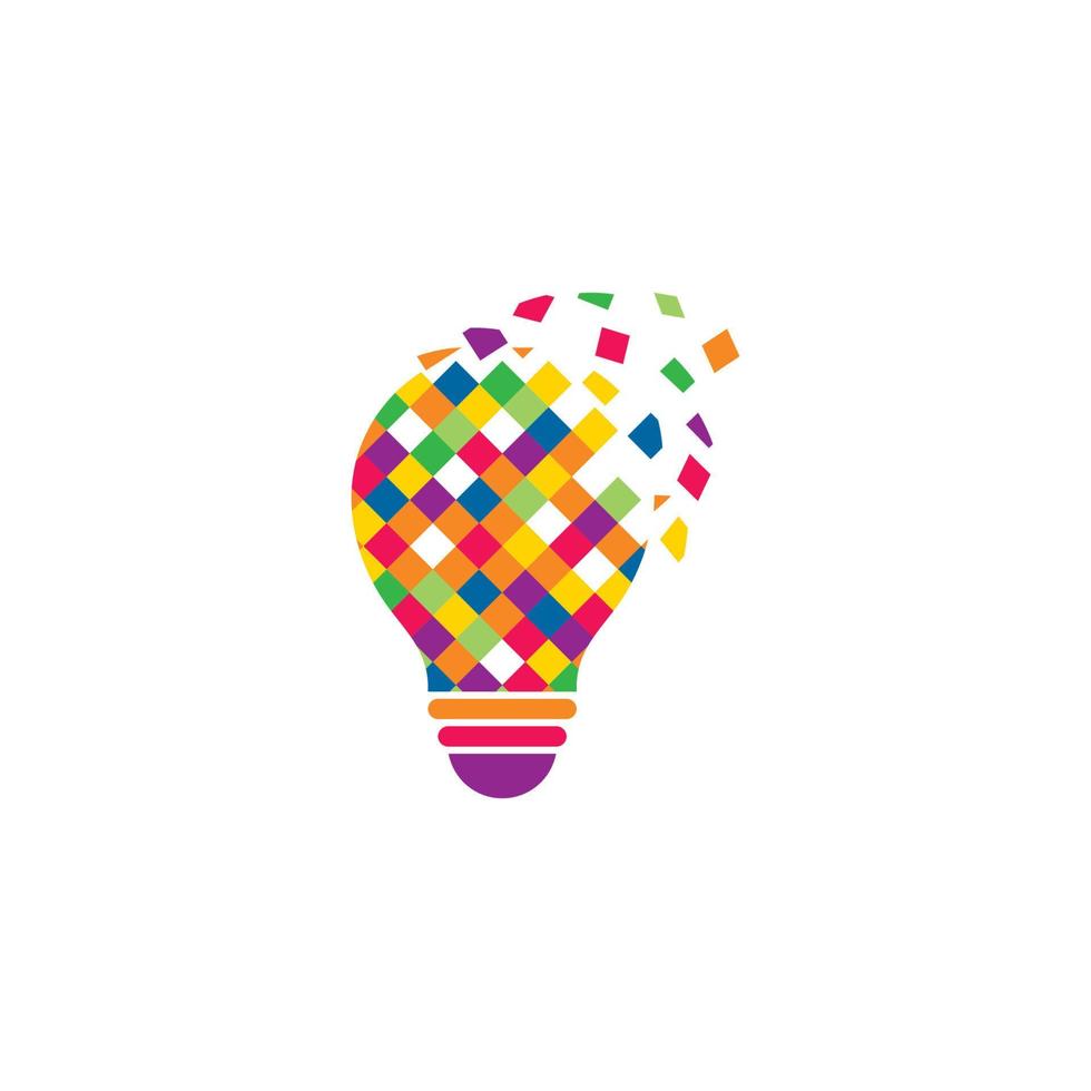 conjunto de lâmpada colorida, ilustração de ícone de vetor de logotipo de ideia criativa