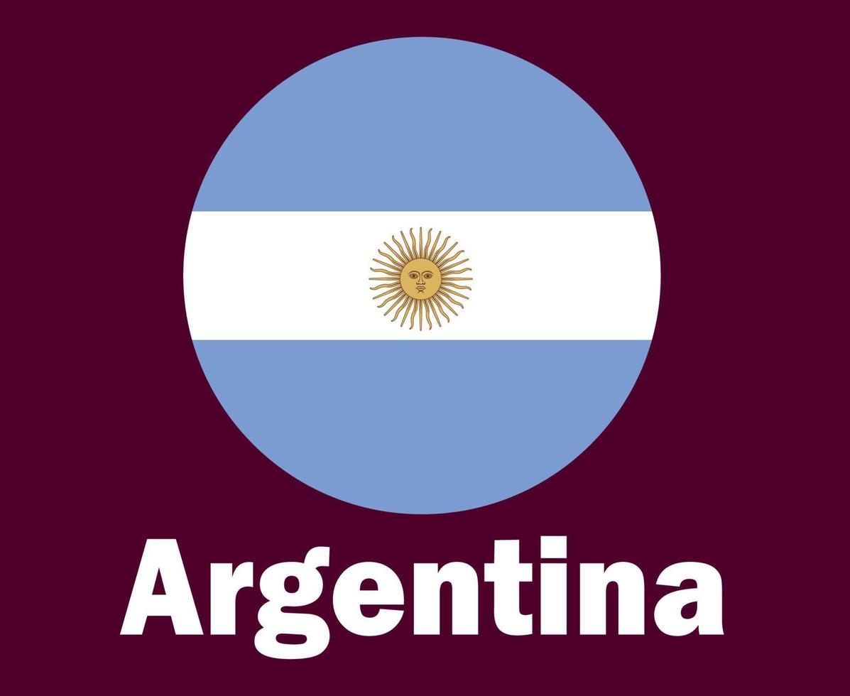 bandeira argentina com design de símbolo de nomes vetor final de futebol da américa latina ilustração de equipes de futebol de países da américa latina