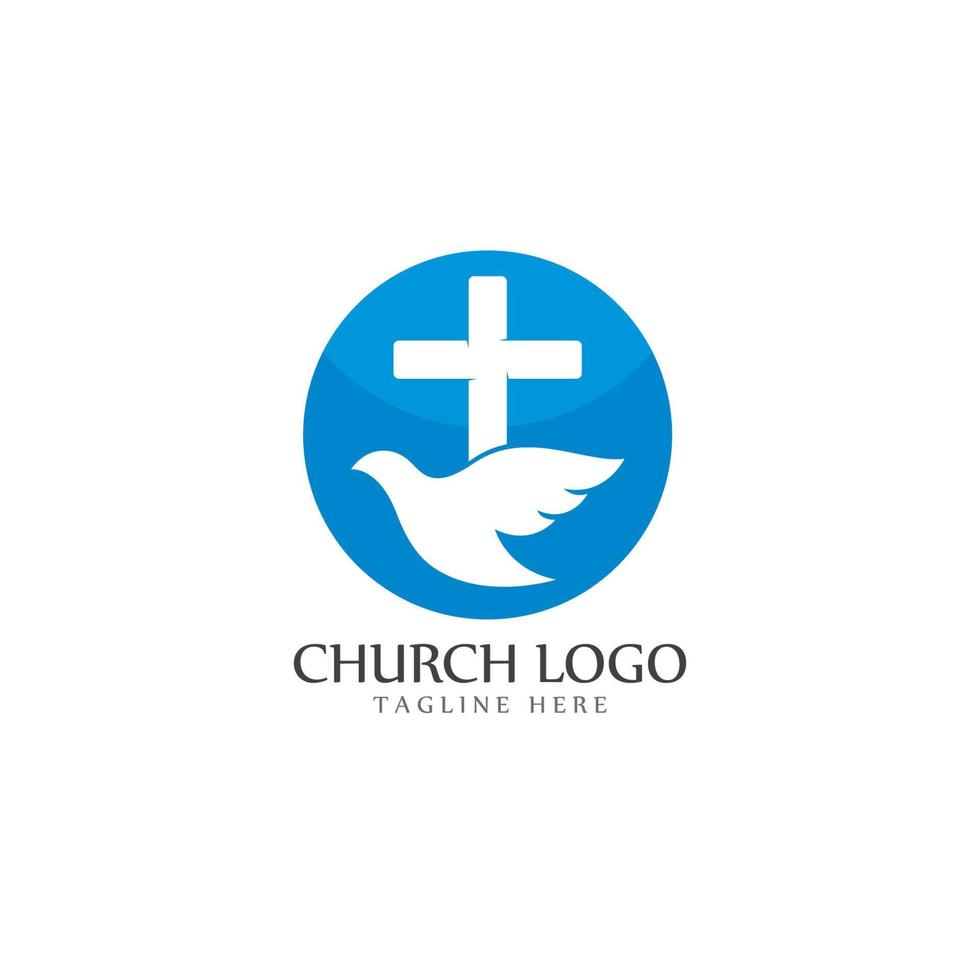 ilustração de ícone vetorial de modelo de logotipo de igreja vetor