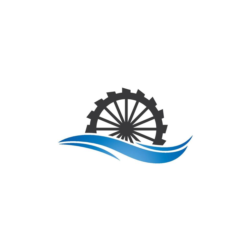 ilustração de conceito de ícone de vetor de logotipo de moinho de água