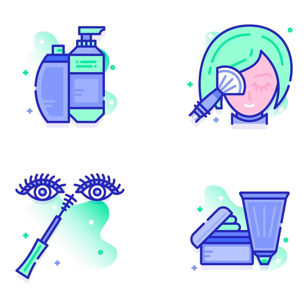 ícones de ilustração de beleza e cosméticos vetor