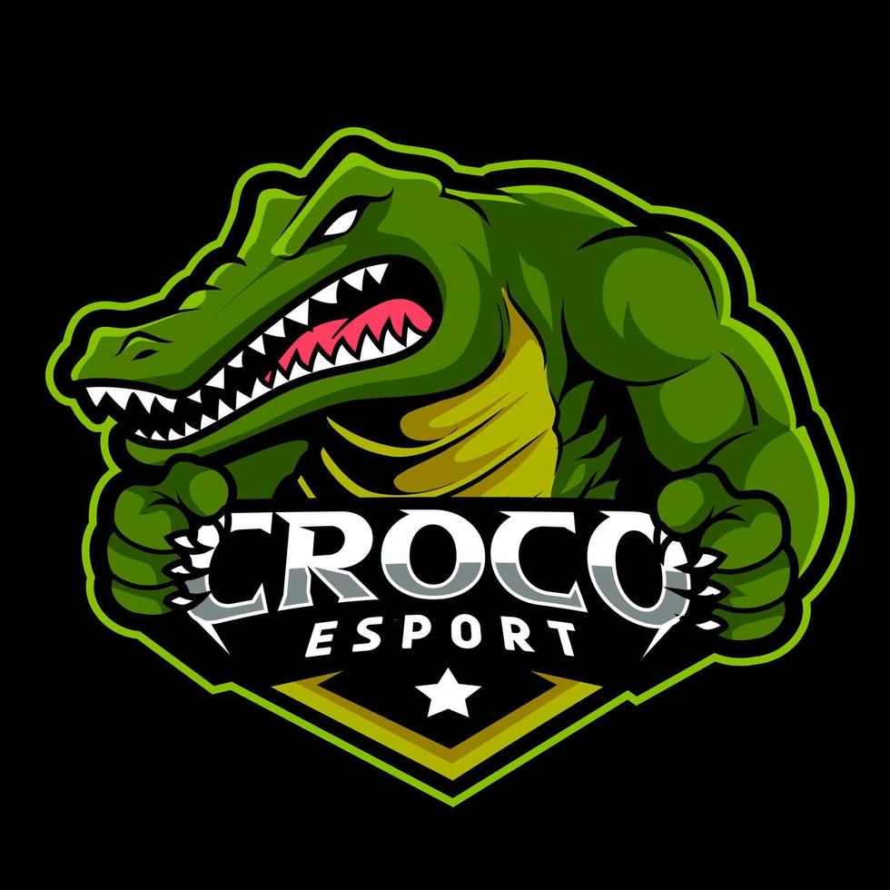 ilustração de design vetorial de logotipo de mascote de crocodilos vetor
