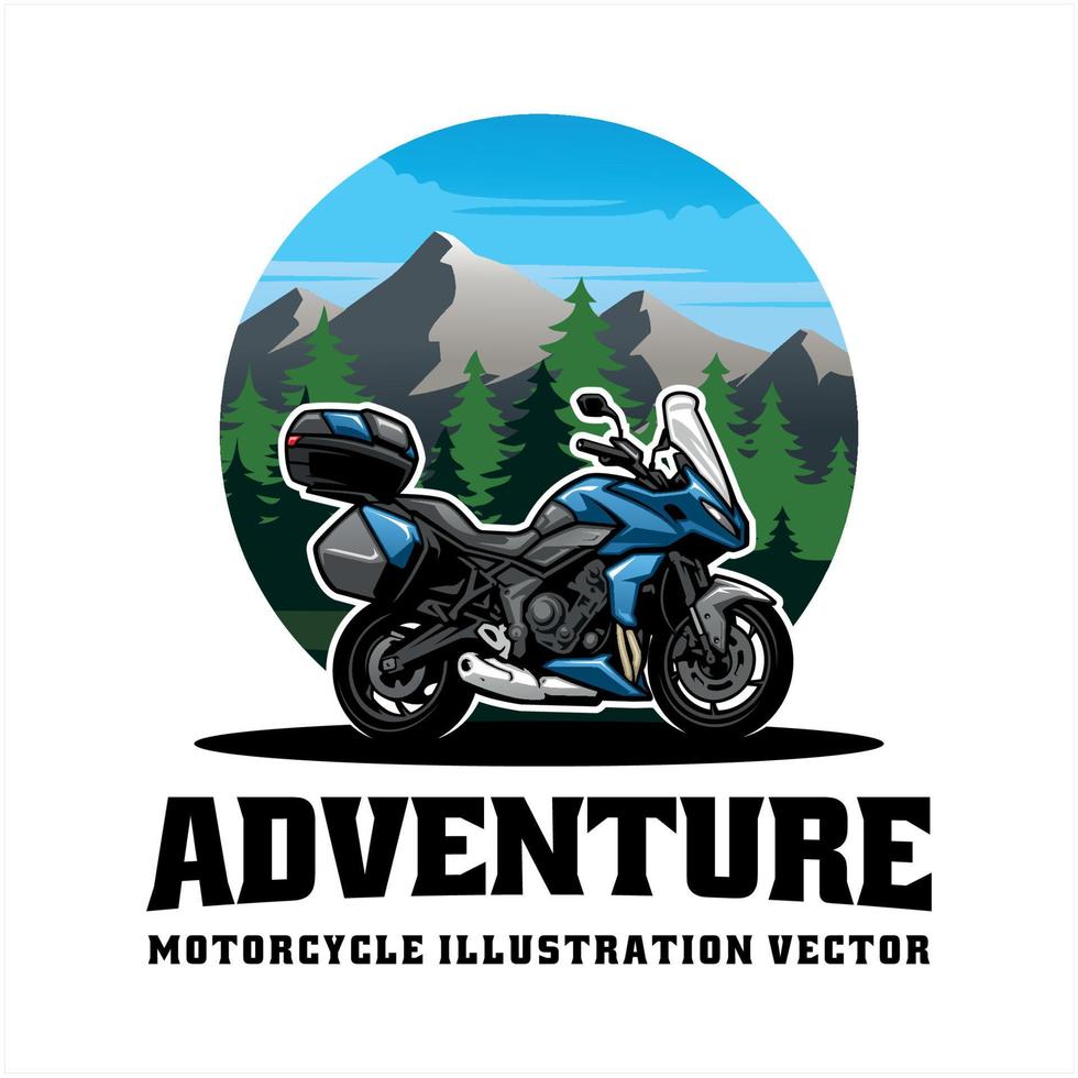 vetor de logotipo de motocicleta de turismo e aventura