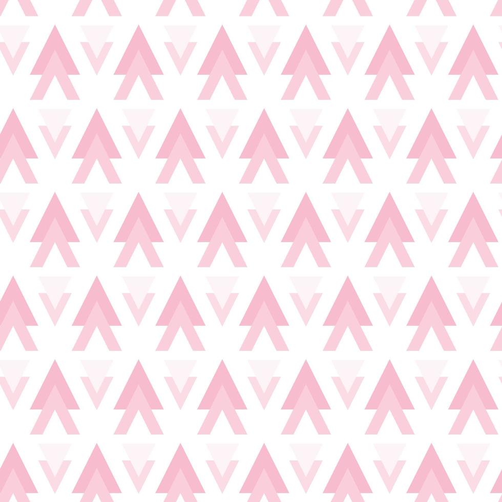 bonitos padrões desenhados à mão sem costura. padrões de vetores modernos elegantes com triângulos de rosa brilhante e rosa claro. impressão rosa repetitiva infantil engraçada