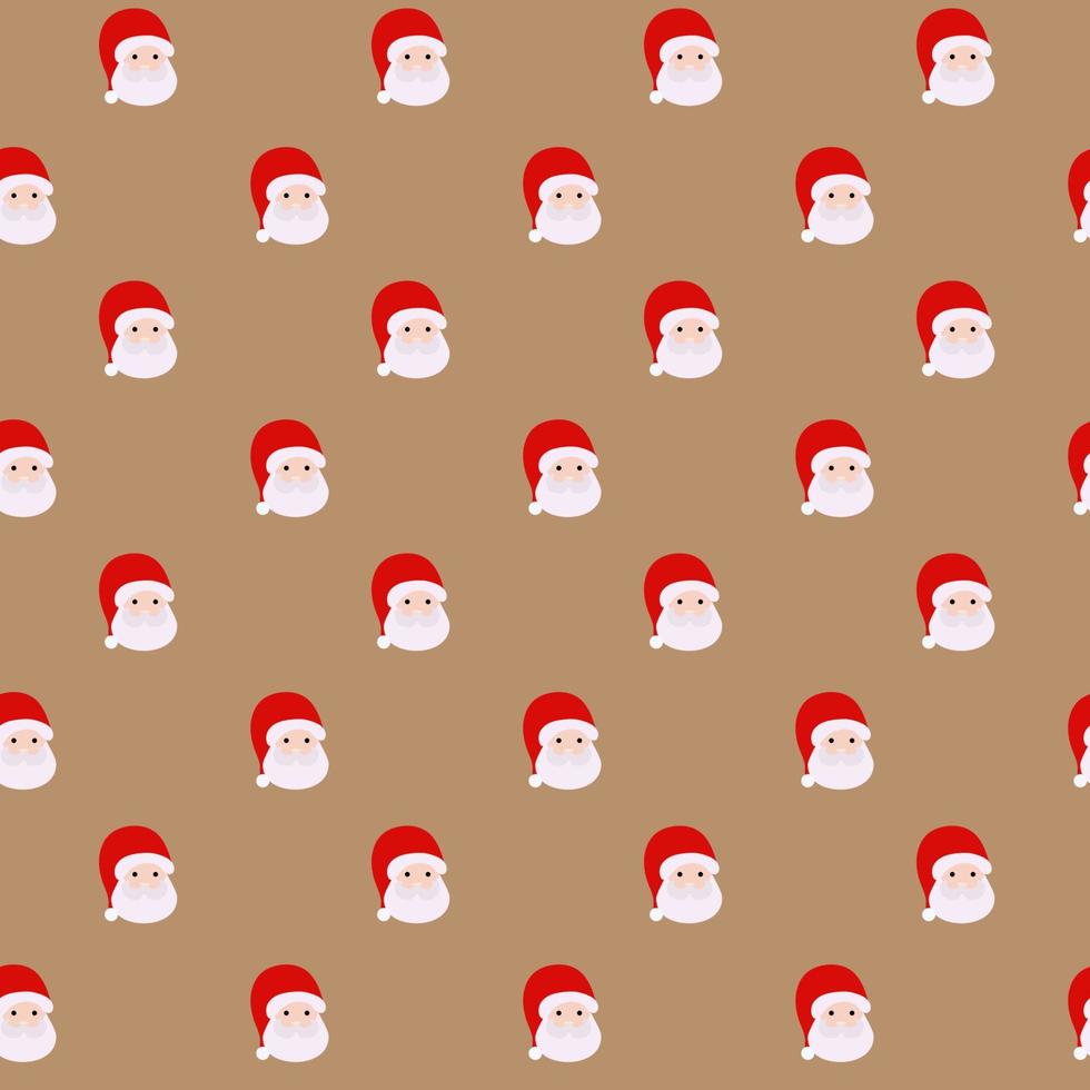 fundo padrão sem emenda feliz natal e feliz ano novo conceito. há muitos papai noel com chapéu vermelho. vetor