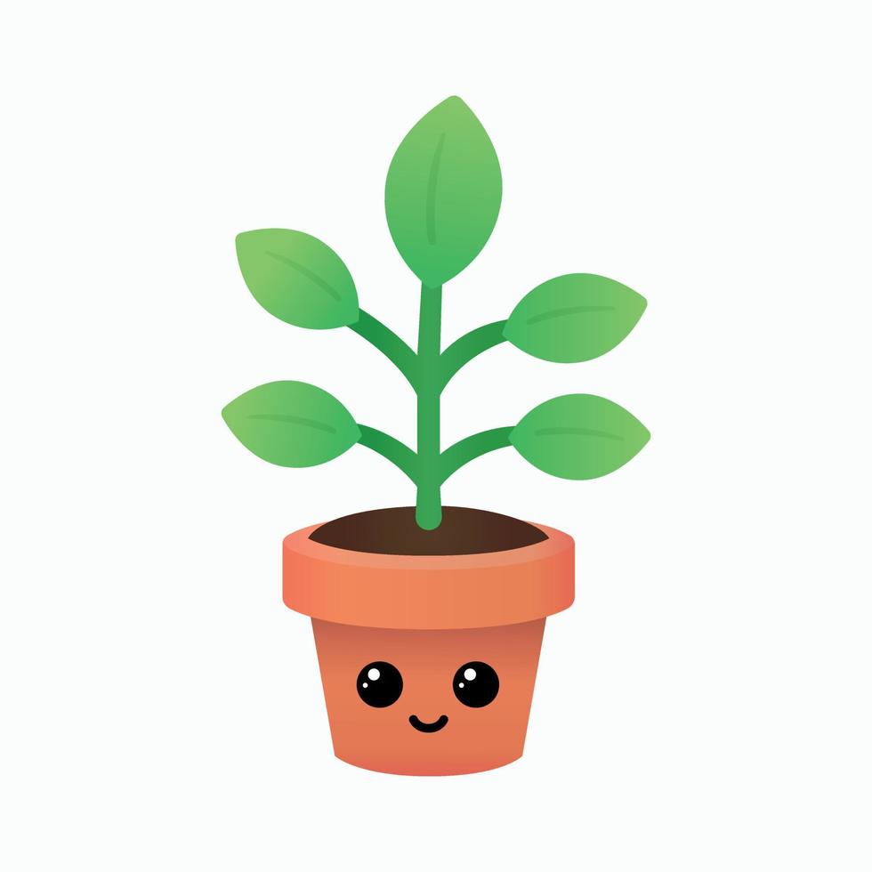 plantar emoji feliz vetor