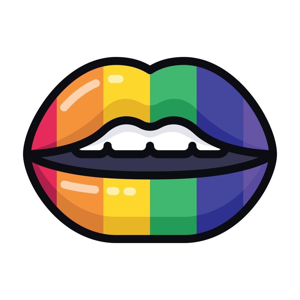 lábios de orgulho do arco-íris vetor