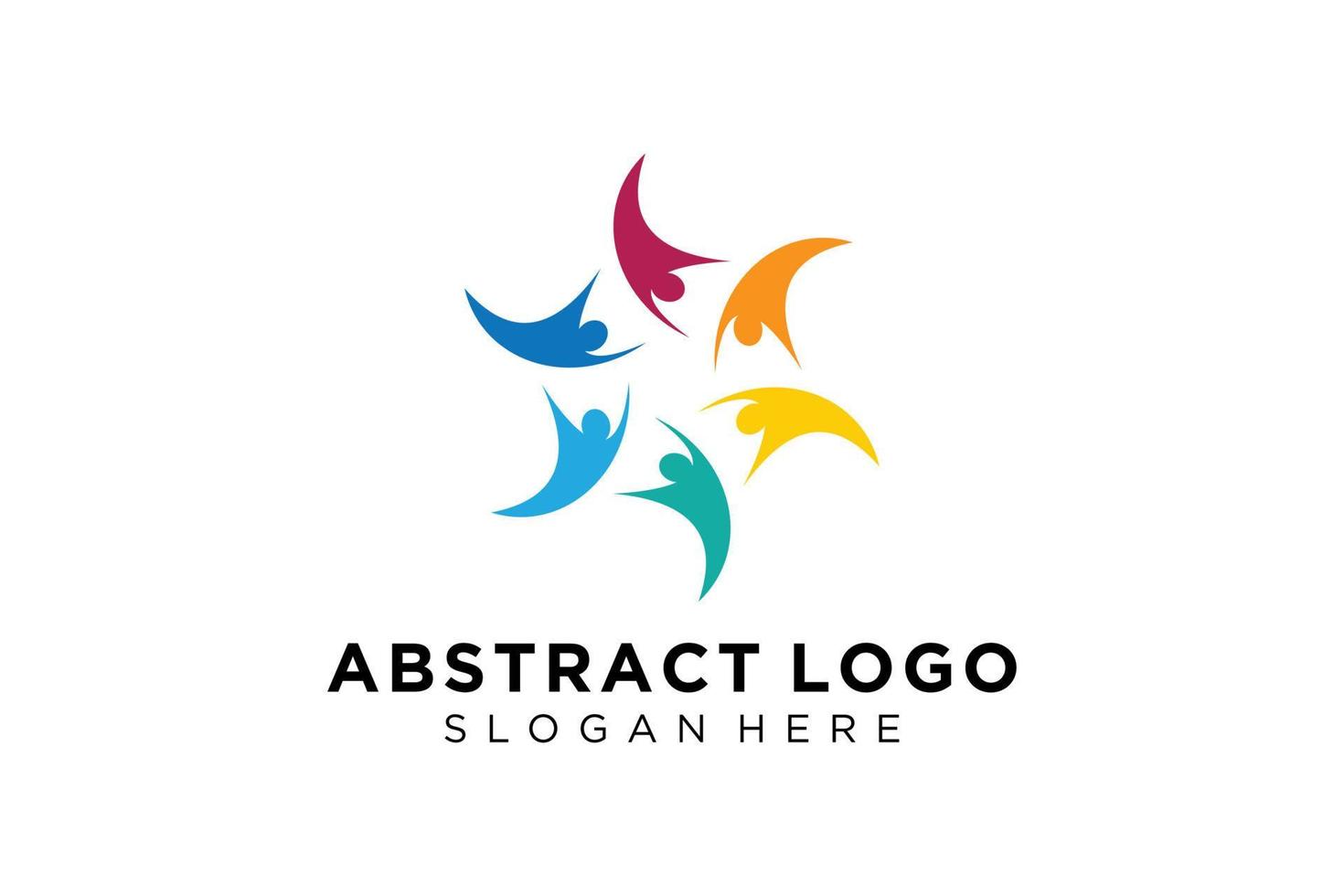 pessoas abstratas vetoriais e coleção de logotipos de família, ícones de pessoas, modelo de logotipo de saúde, símbolo de cuidado. vetor