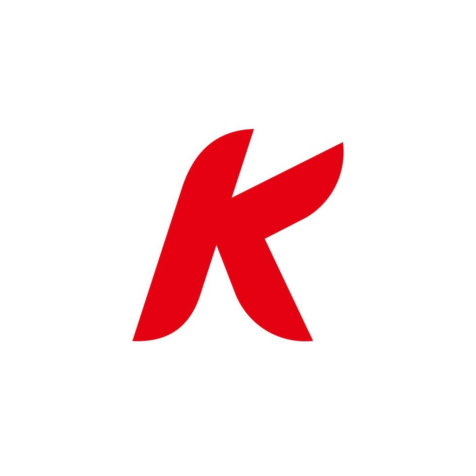 letra k vetor de logotipo de curvas geométricas simples
