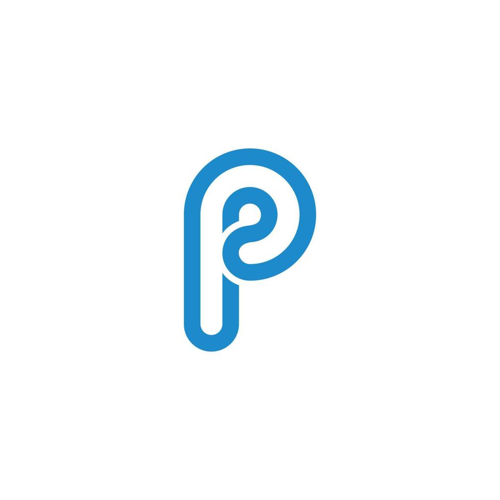 letra p loop design bonito símbolo logotipo vetor