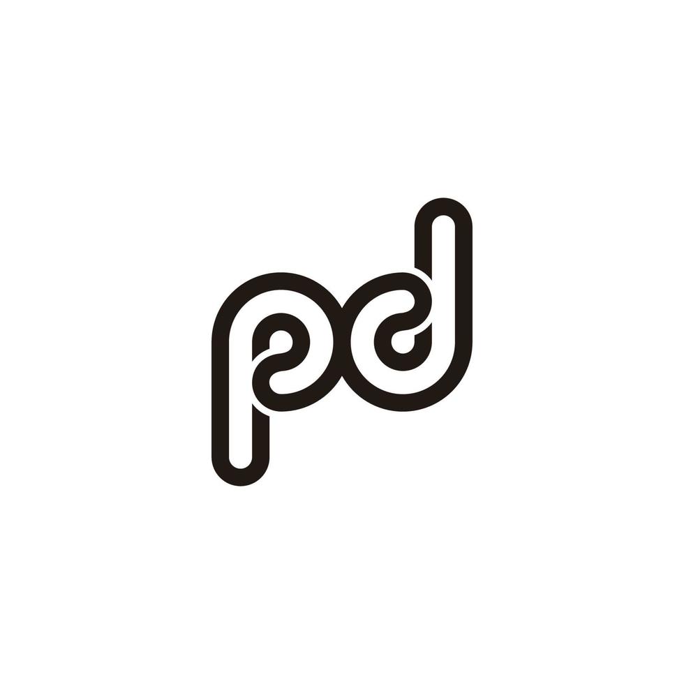 letra pd vetor de logotipo de linha fina de loop simples