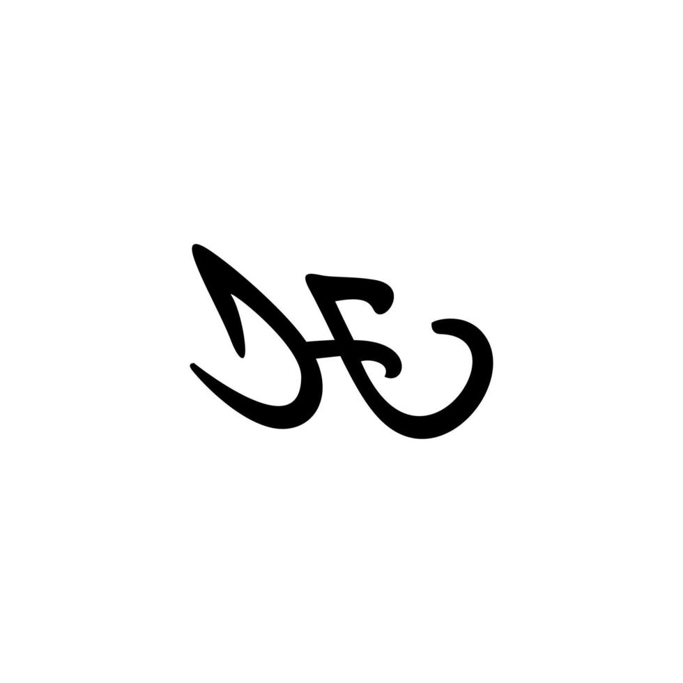 letra je curvas vinculadas design símbolo logotipo vetor