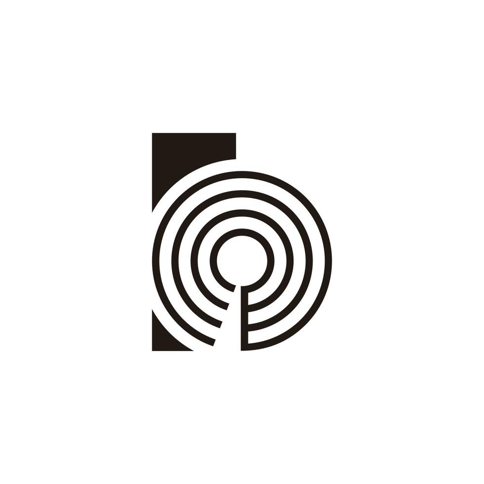 vetor de logotipo geométrico de movimento de linha fina de letra bi