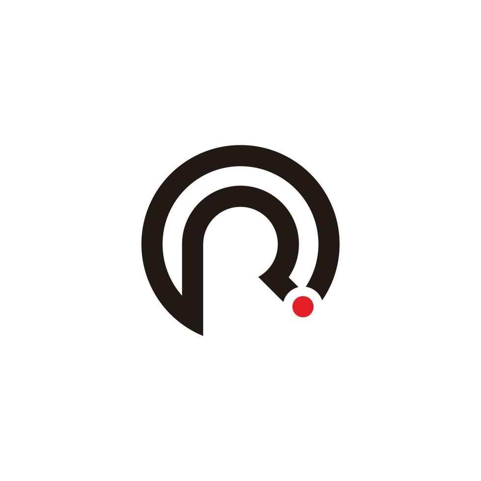vetor de logotipo de linha geométrica de círculo de letra r