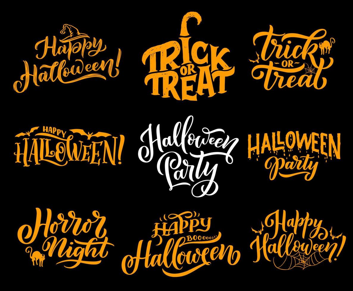 letras vetoriais de saudação de halloween vetor