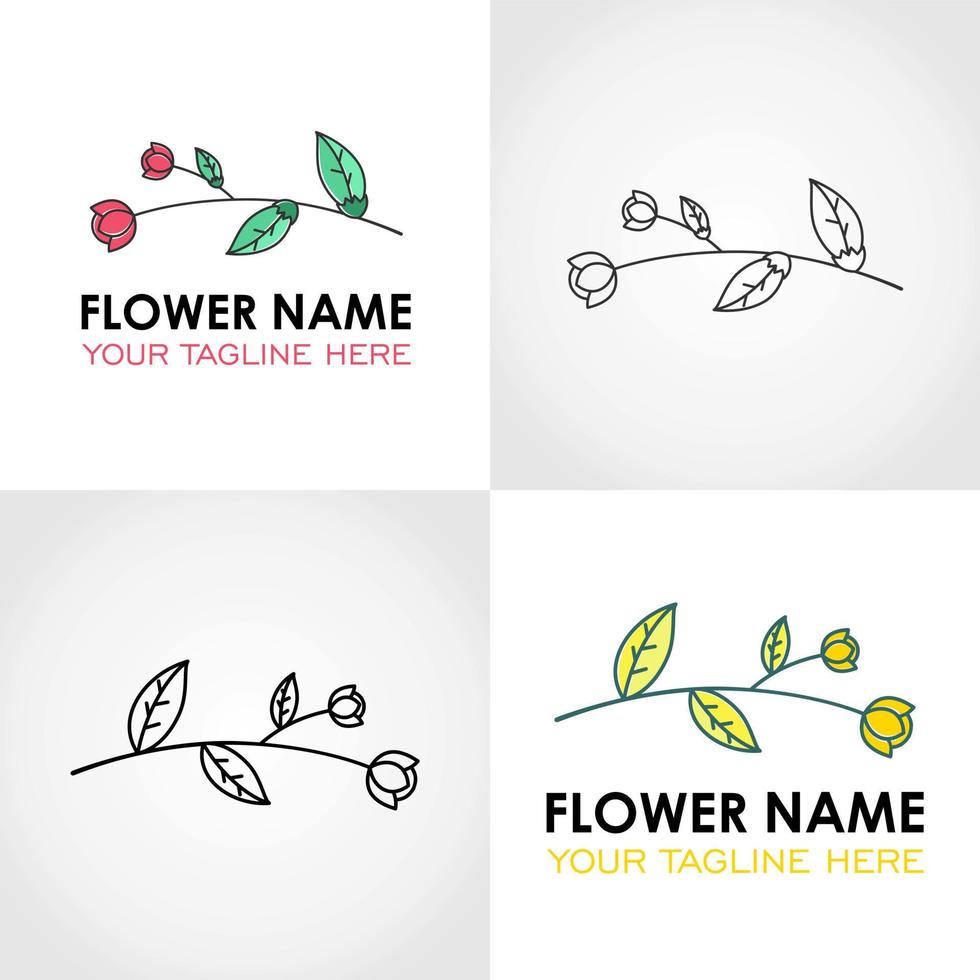 flor encantadora com folhas imagem ícone gráfico logotipo design conceito abstrato vetor estoque. pode ser usado como um símbolo relacionado à natureza ou planta