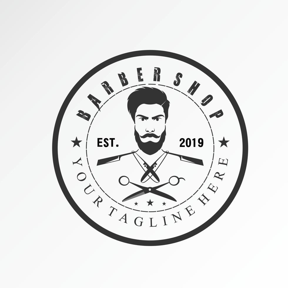 ferramentas de corte de cabelo de homem profissional e elegante imagem gráfico ícone logotipo design conceito abstrato vetor estoque. pode ser usado como um símbolo relacionado à barbearia.