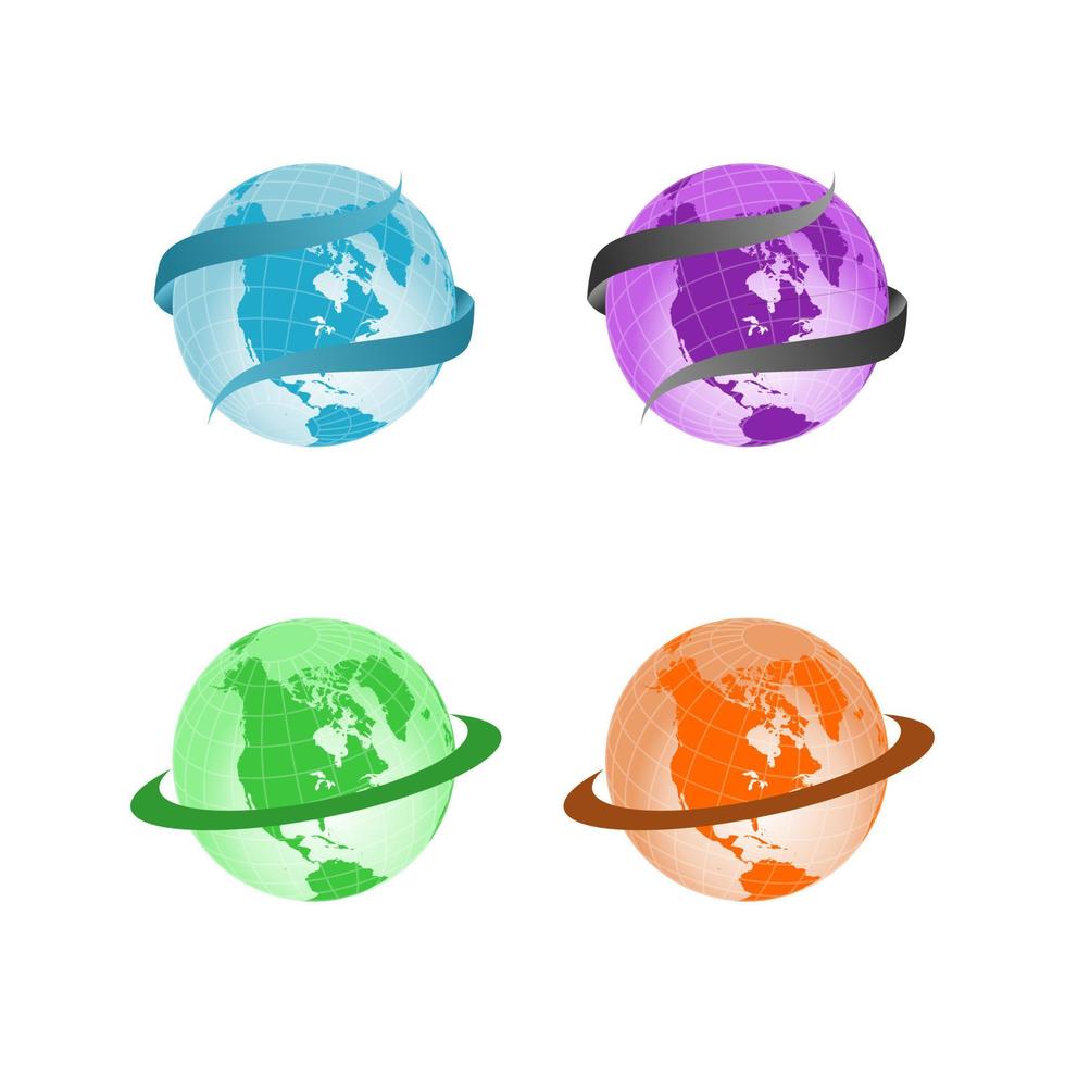 mapa da terra redonda com variação imagem ícone gráfico logotipo design abstrato conceito vetor estoque. pode ser usado como um símbolo relacionado a grupo ou mundo