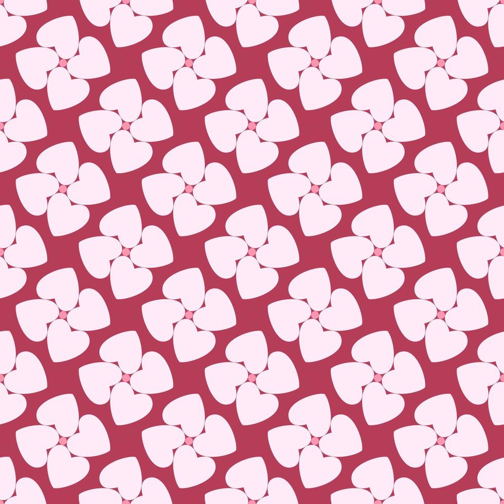 padrão sem emenda de flores de coração rosa em fundo magenta isolado. design para dia dos namorados, casamento, celebração do dia das mães, cartões, convites, scrapbooking, decoração de casa. vetor