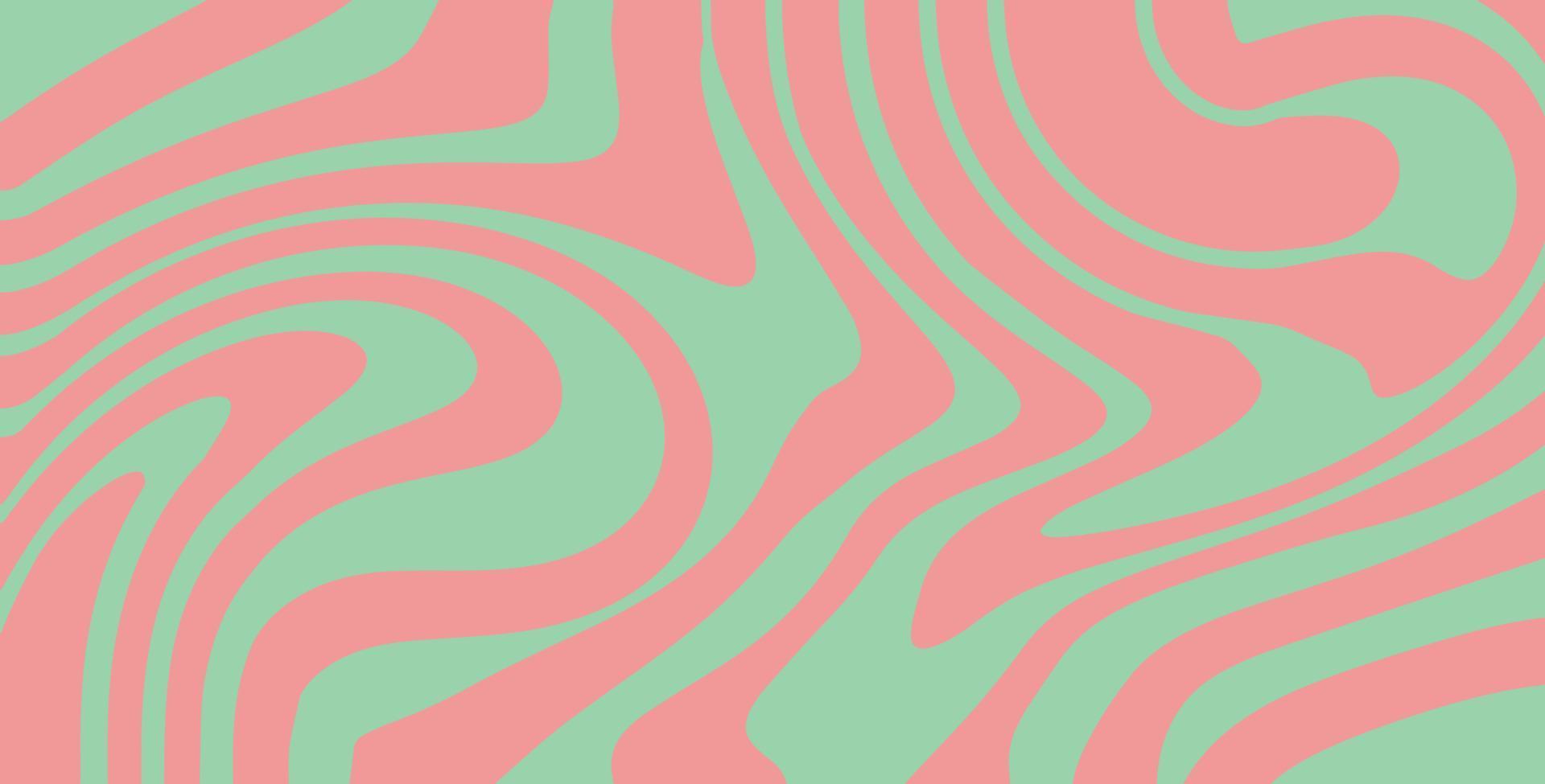 redemoinho ondulado padrão groovy em cores vermelhas e rosa. estilo dos anos setenta, fundo hippie, papel de parede de onda psicodélica. ilustração vetorial plana desenhada à mão vetor
