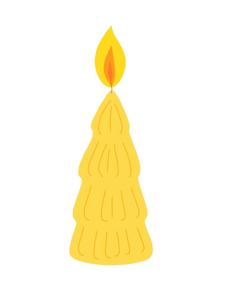 ilustração vetorial de desenho simples de vela de natal para o natal, feriado de ano novo, celebração festiva do feriado, decoração de casa, cartão de saudação sazonal, convite, banner vetor