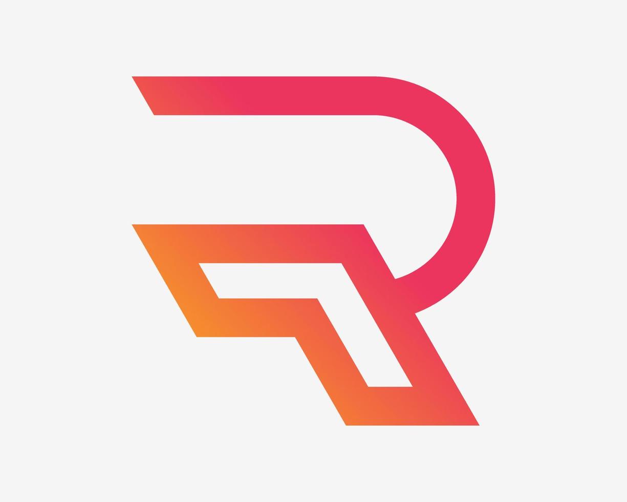 letra r seta direção para cima lançamento de inicialização rápido sucesso futuro design de logotipo de vetor de monograma moderno