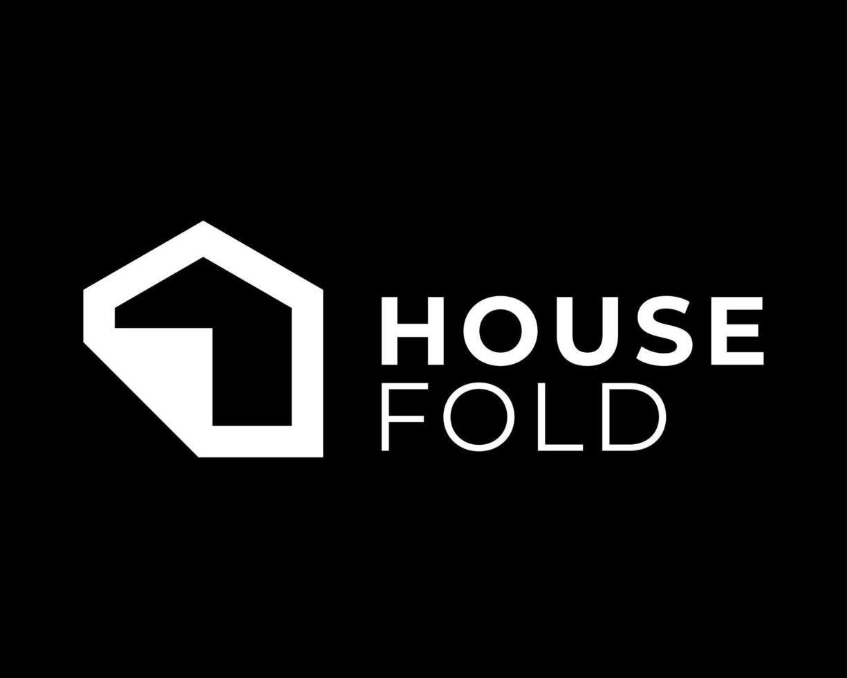 dobra de casa casa folha de construção de habitação dobrada geométrica abstrata design de logotipo de vetor simples