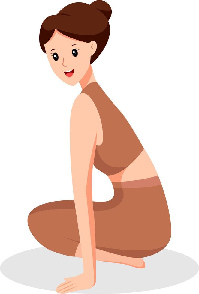 jovem em ilustração de design de personagens de pose de ioga vetor