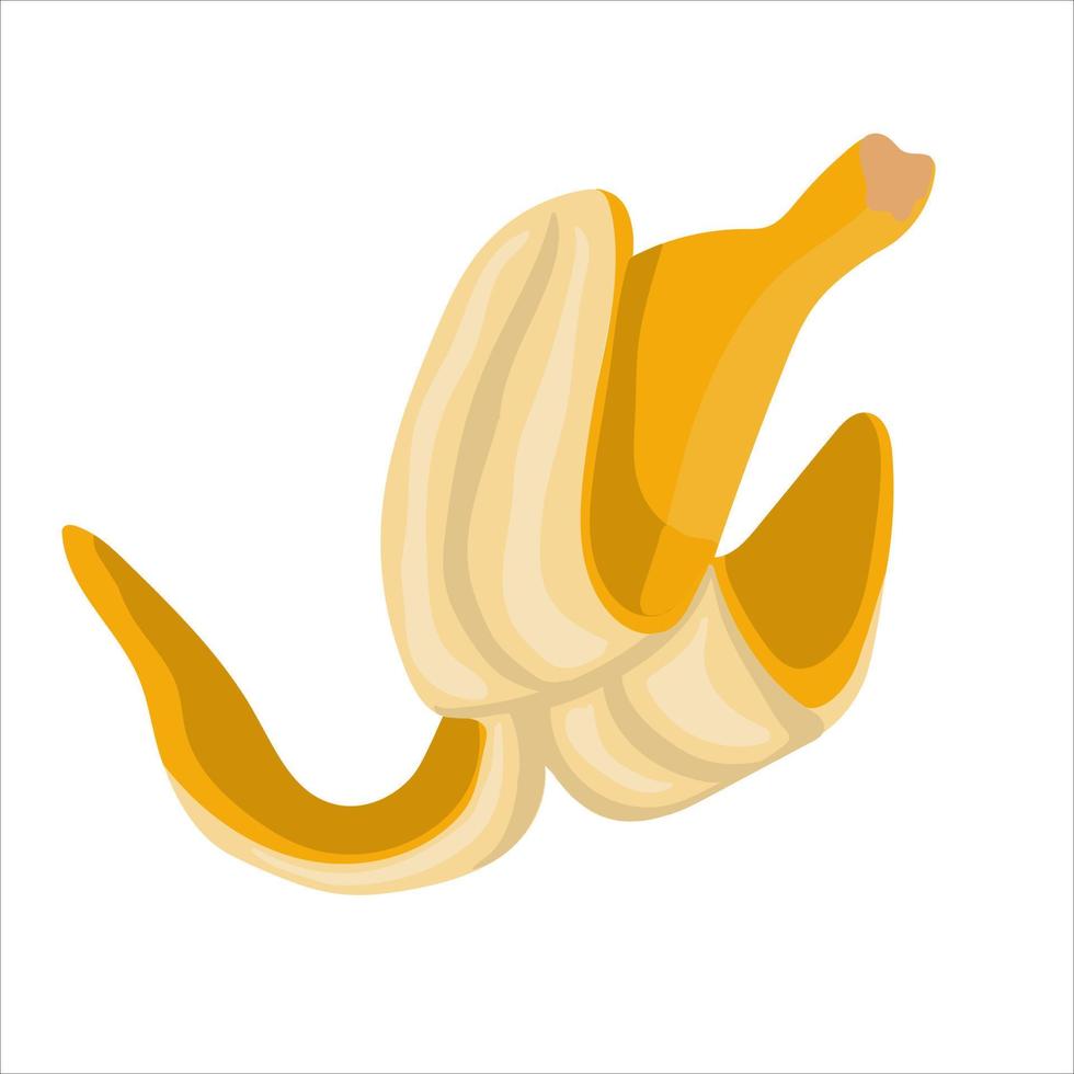 casca de banana desenhada à mão isolada no fundo branco vetor