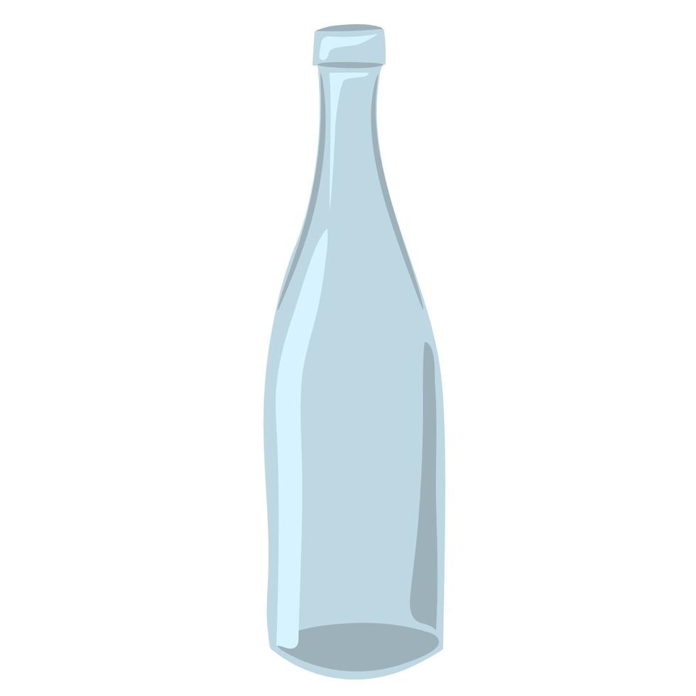garrafa de vinho de vidro vazia desenhada à mão vetor