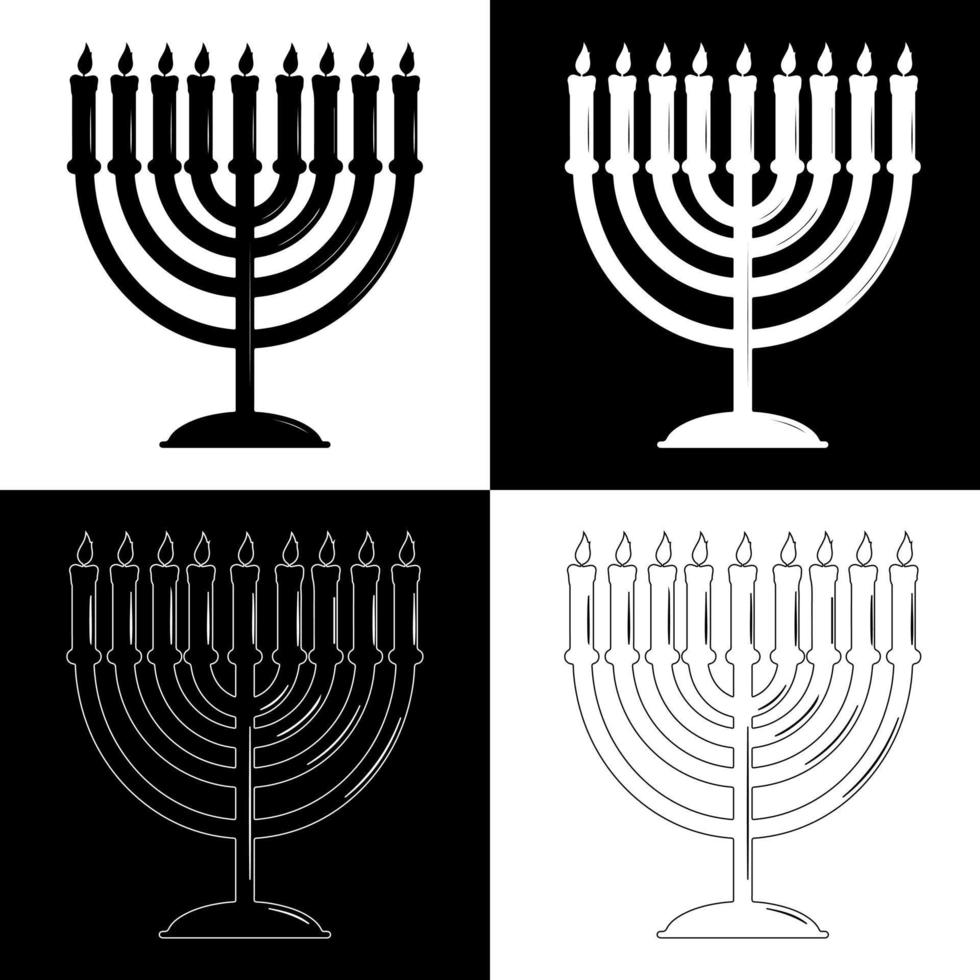 vetor de desenho de velas de hanukkah para sites, impressão e outros