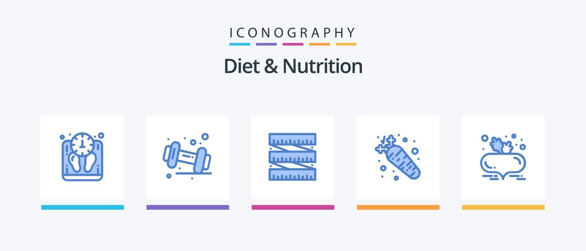 pacote de ícones azul 5 de dieta e nutrição, incluindo comida. beterraba com folhas. dieta. nutrição. dieta. design de ícones criativos vetor