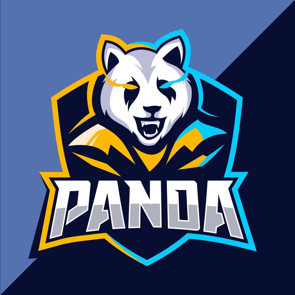 design do logotipo do mascote panda esport vetor