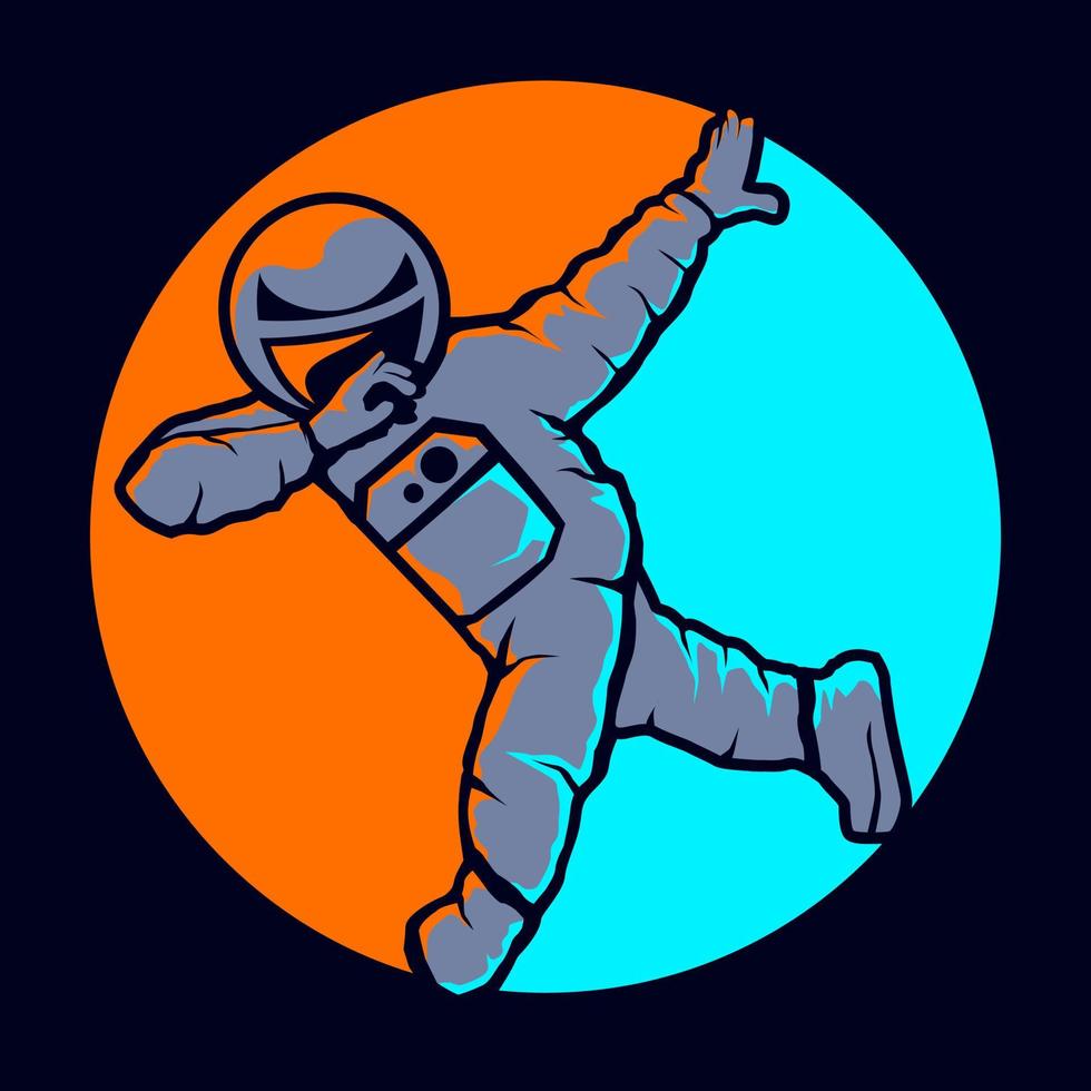 lindo estilo hip-hop de astronauta vetor