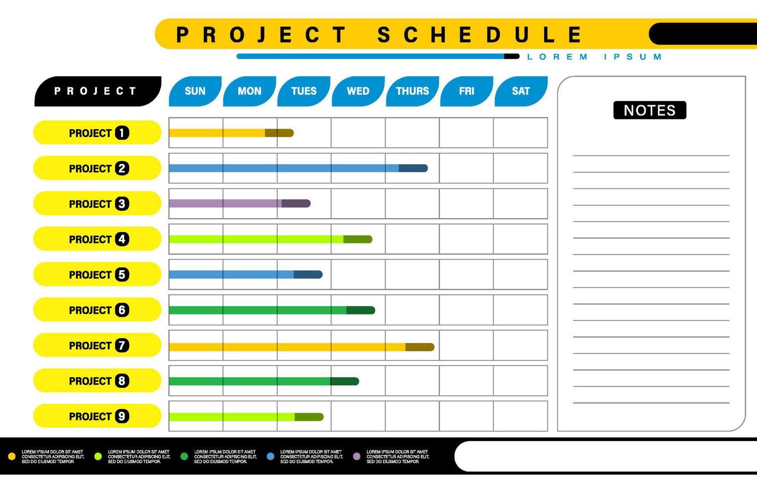 conceito de calendário de cronograma semanal vetor