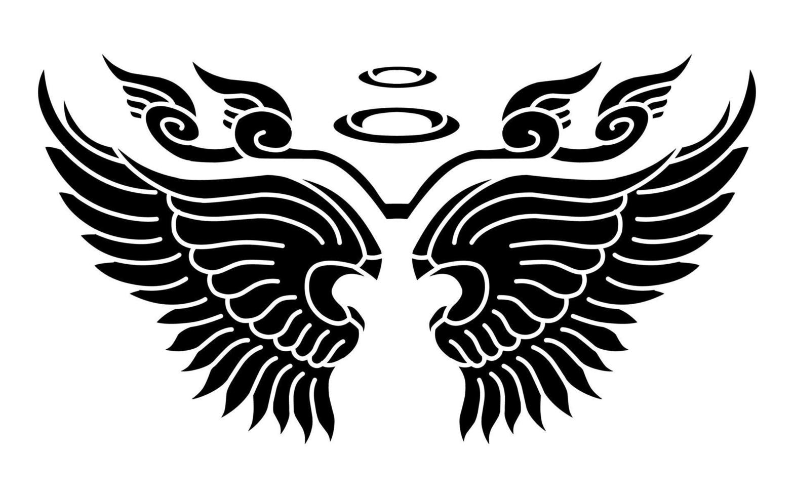 tatuagem tribal de asas de anjo vetor livre