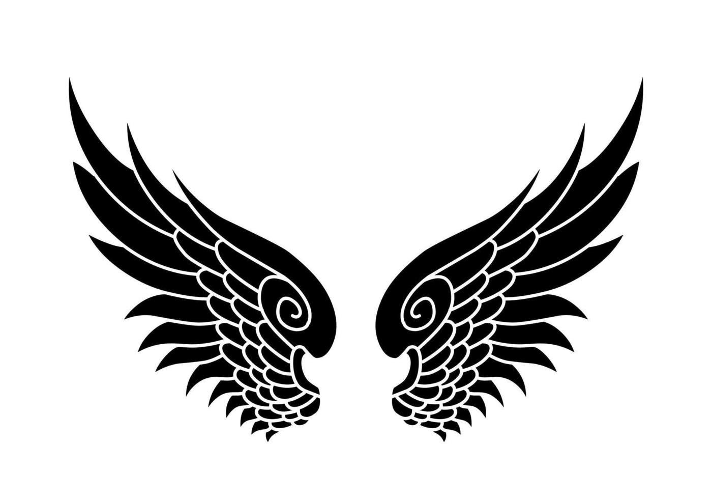 tatuagem tribal de asas de anjo vetor livre