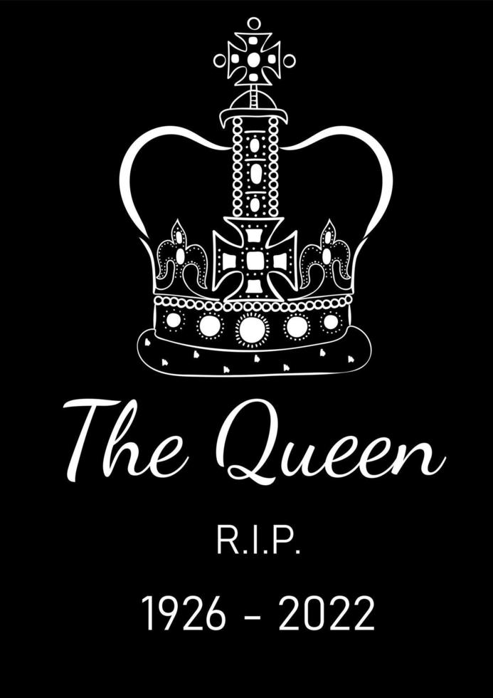 poster do descanso da rainha em paz vetor