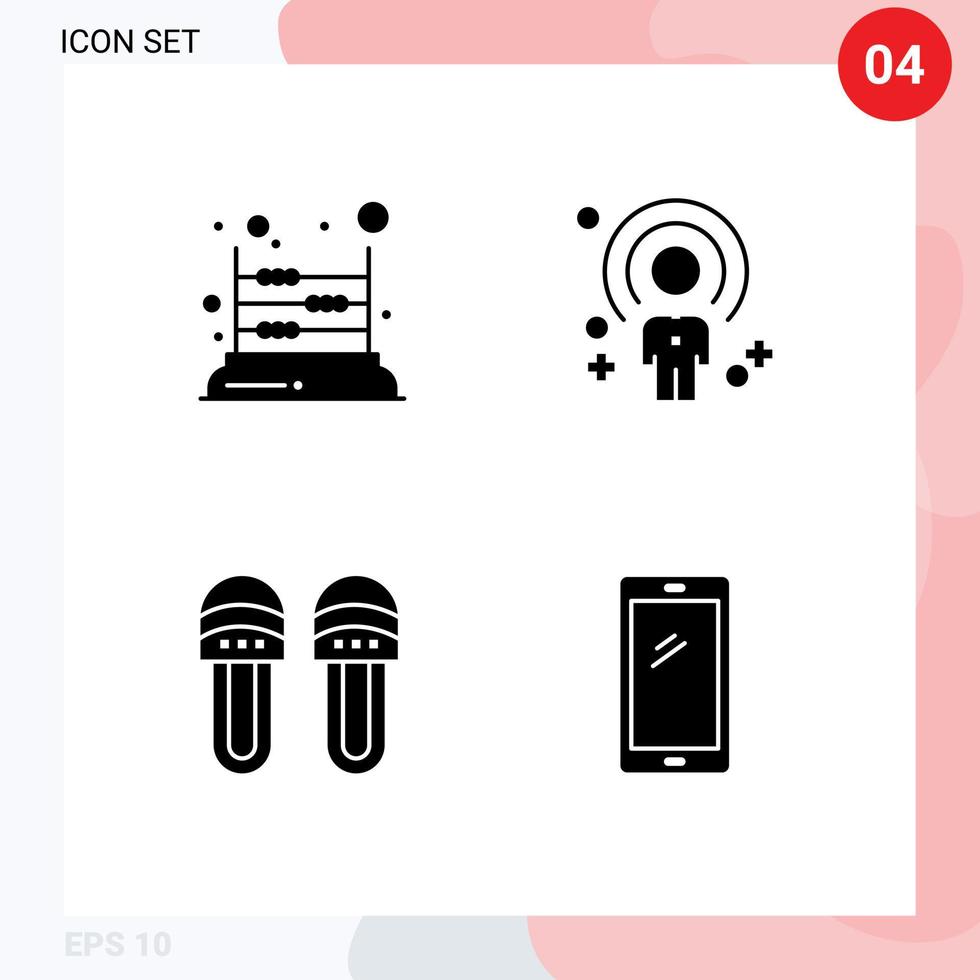 conjunto de 4 pacotes de glifos sólidos comerciais para recrutamento de jogos matemática elementos de design de vetores editáveis confortáveis para humanos