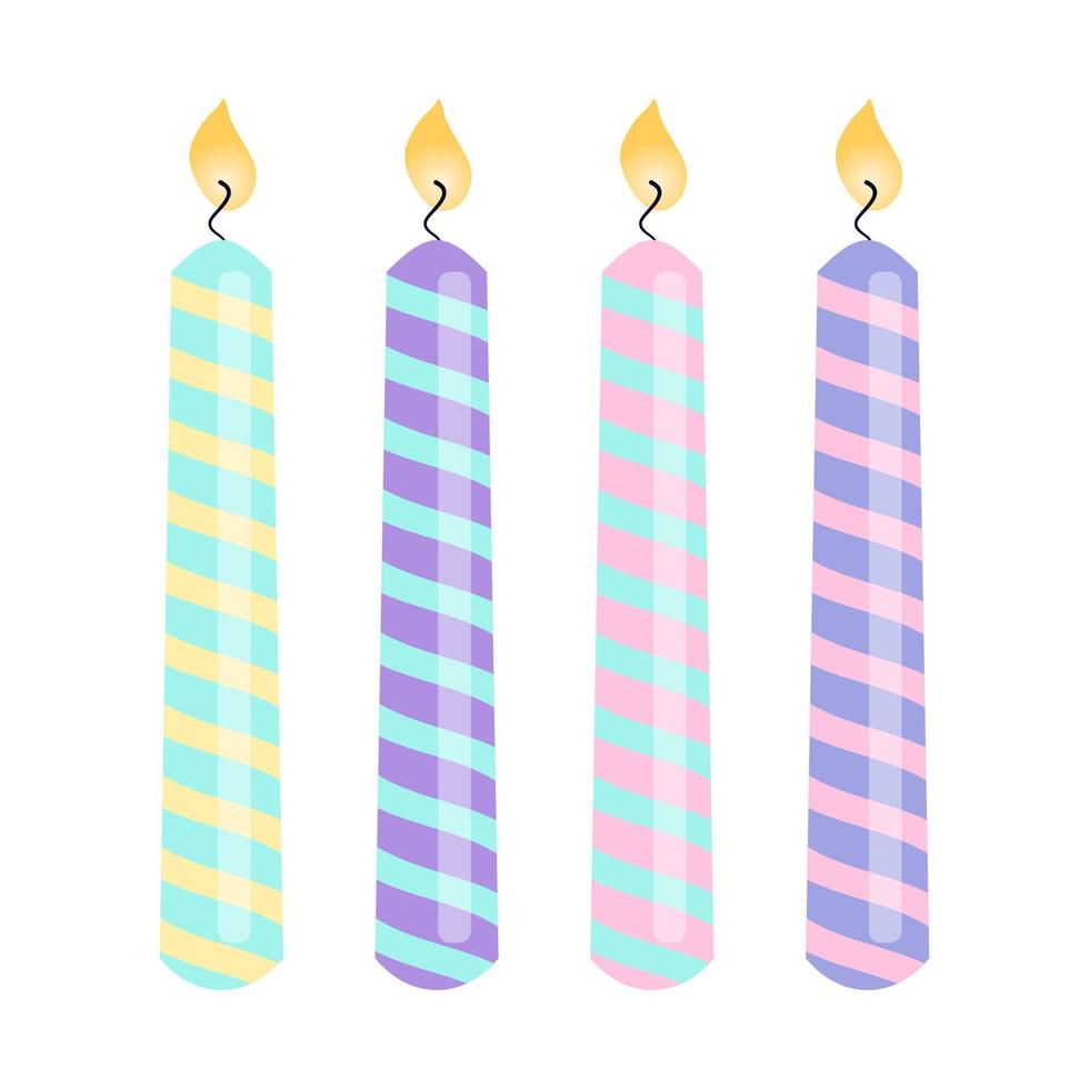 velas de aniversário. elementos de festa de aniversário. ilustração vetorial vetor