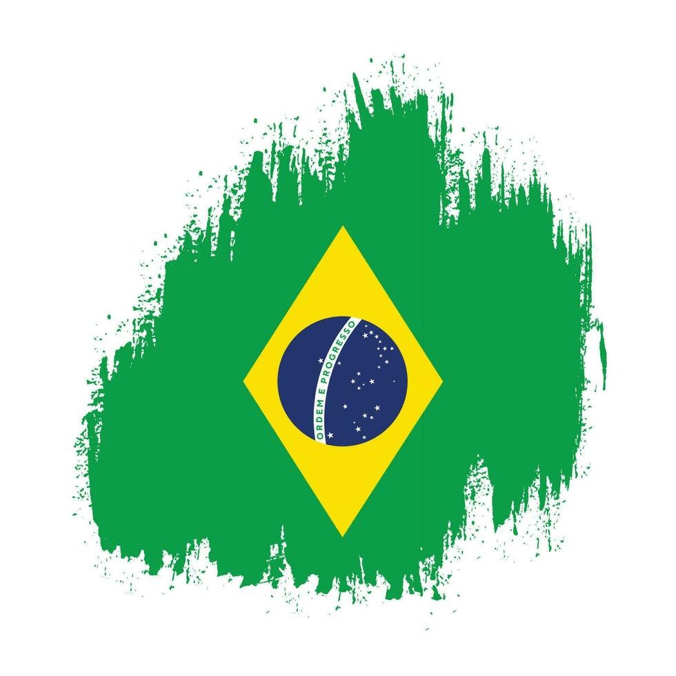 vetor de bandeira do brasil pincelada de tinta grunge