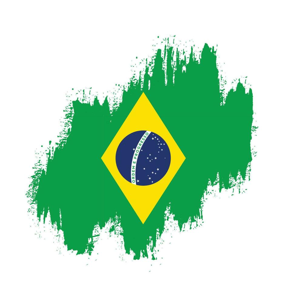 vetor de bandeira de respingo do brasil textura grunge profissional